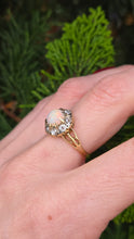 Load image into Gallery viewer, 2777: 18ct Gold White Opal Diamonds Flower Head Ring
