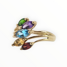 Load image into Gallery viewer, 2652: Vintage 9ct Gold Multi-Gem Abstract Dress Ring

