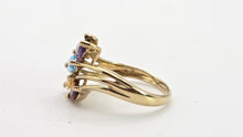 Load image into Gallery viewer, 2652: Vintage 9ct Gold Multi-Gem Abstract Dress Ring
