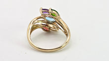 Load image into Gallery viewer, 2652: Vintage 9ct Gold Multi-Gem Abstract Dress Ring

