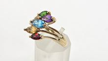Load image into Gallery viewer, 2652: Vintage 9ct Gold Multi-Gem Abstract Dress Ring
