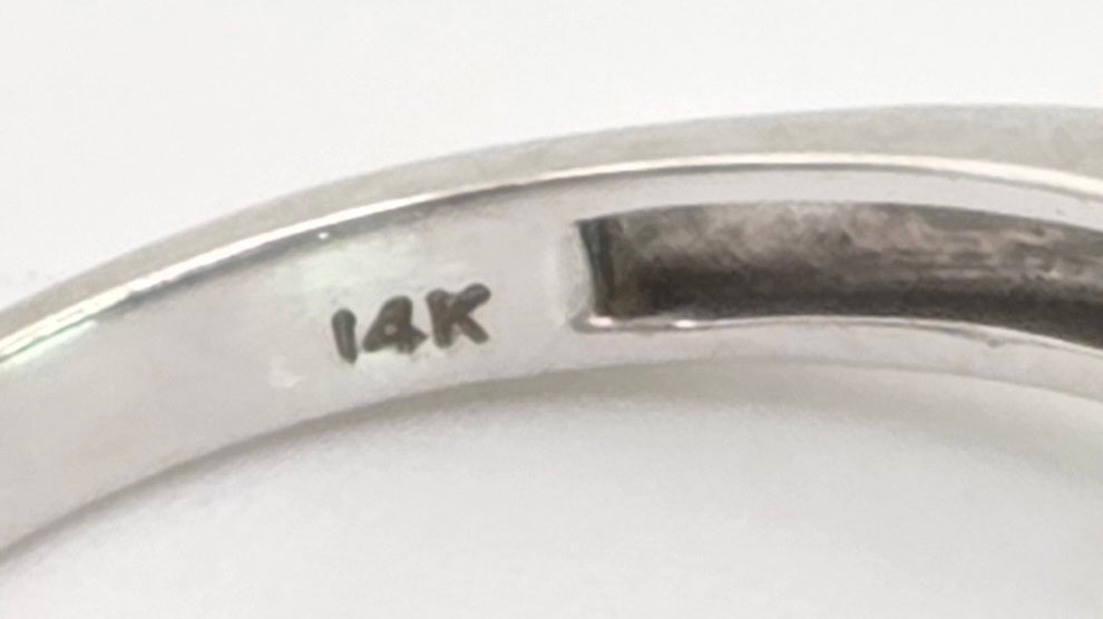 2951: Vintage 14ct White Gold Blue Aquamarine (6.57ct) Diamonds Cocktail Ring