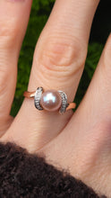 Load image into Gallery viewer, 2833: Vintage 9ct Rose Gold Pink Pear 10 Diamonds Ring
