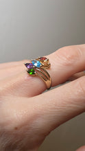 Load image into Gallery viewer, 2652: Vintage 9ct Gold Multi-Gem Abstract Dress Ring

