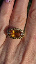 Load image into Gallery viewer, 2635- 9ct Gold Citrine, Yellow Sapphires Diamonds Cocktail Ring
