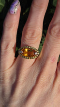 Load image into Gallery viewer, 2635- 9ct Gold Citrine, Yellow Sapphires Diamonds Cocktail Ring
