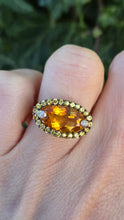 Load image into Gallery viewer, 2635- 9ct Gold Citrine, Yellow Sapphires Diamonds Cocktail Ring

