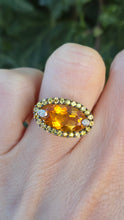 Load image into Gallery viewer, 2635- 9ct Gold Citrine, Yellow Sapphires Diamonds Cocktail Ring
