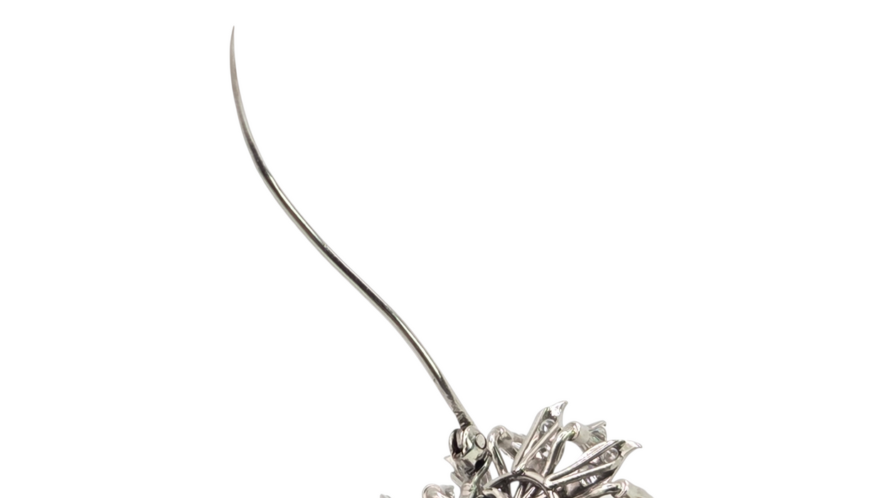 2658: Antique Art Deco Floral Diamonds (2.7ct) Spray Brooch - Truly exceptional
