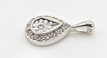 Load image into Gallery viewer, 1224: Vintage &amp; Petite 9ct White God 14 Natural Diamonds Pendant
