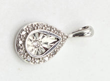 Load image into Gallery viewer, 1224: Vintage &amp; Petite 9ct White God 14 Natural Diamonds Pendant
