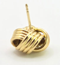 Load image into Gallery viewer, 2636: Vintage, Classic 18ct Gold Woven Lovers Knot Stud Earrings- Pristine
