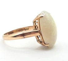 Load image into Gallery viewer, 2928- Vintage 14ct Gold Cabochon Cut White Opal Solitaire Ring
