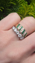 Load image into Gallery viewer, 1105 Vintage: 18ct Gold Emeralds &amp; Natural Sparkling Diamonds Dress Ring
