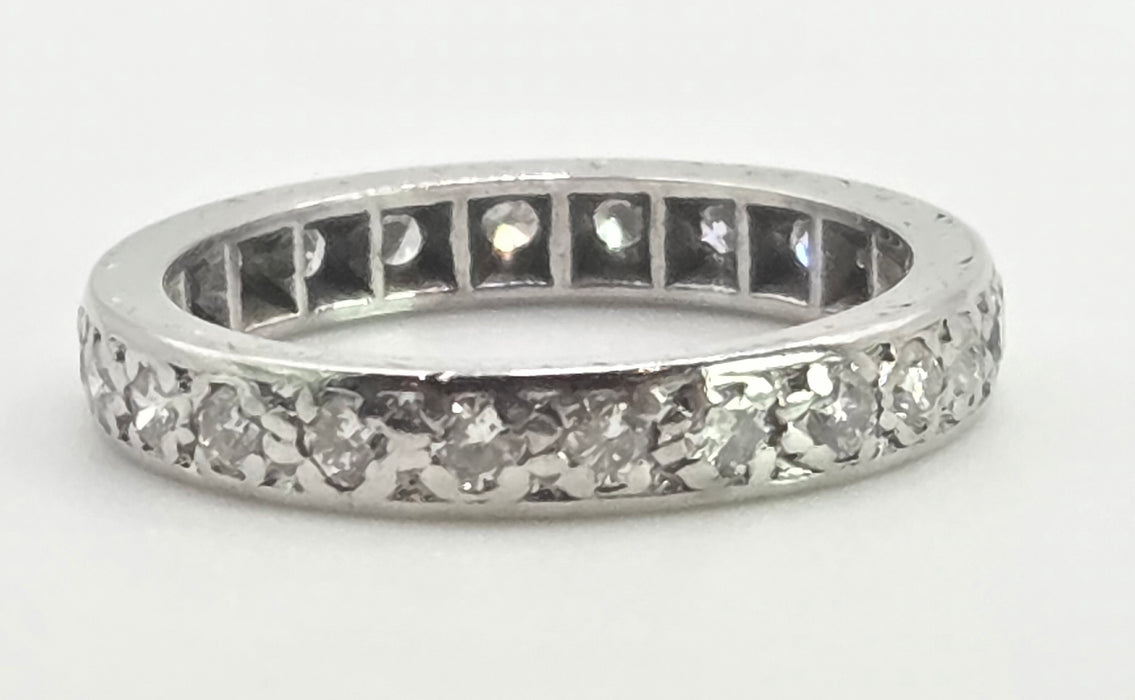 2946: Vintage 18ct White Gold Natural Diamonds (1.2ct) Full-Eternity Ring