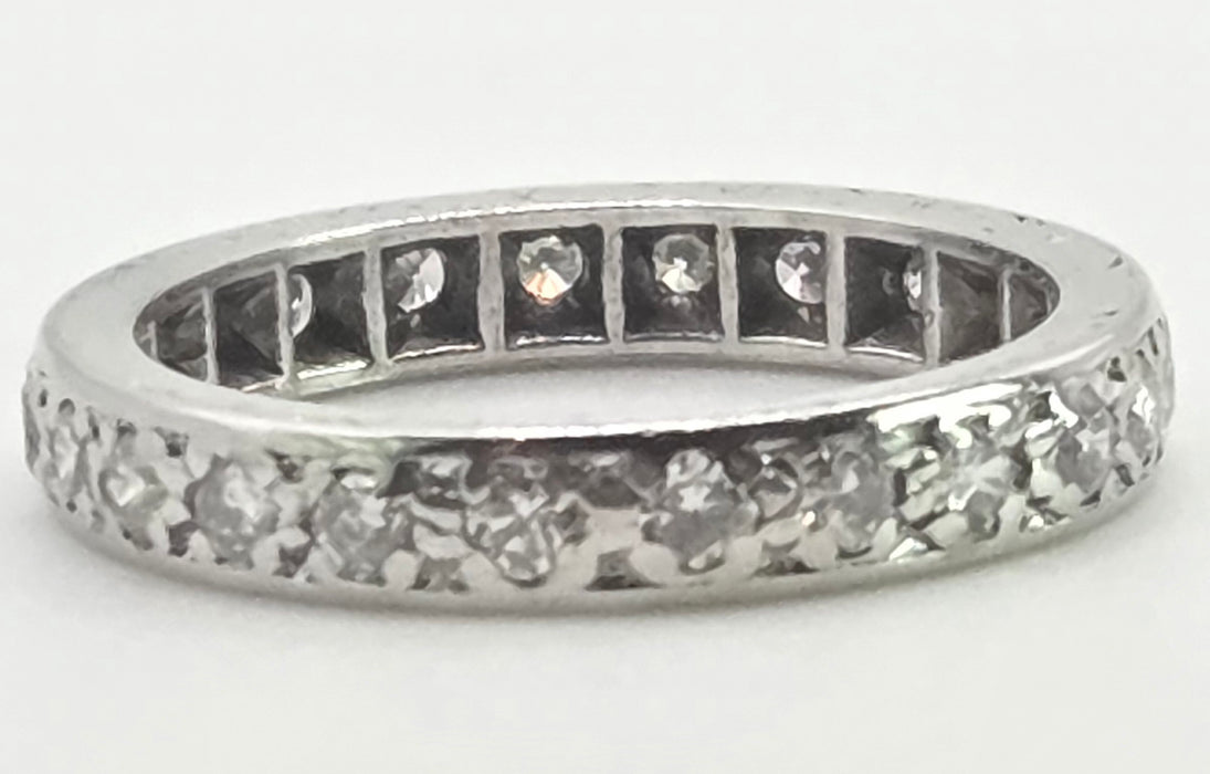 2946: Vintage 18ct White Gold Natural Diamonds (1.2ct) Full-Eternity Ring