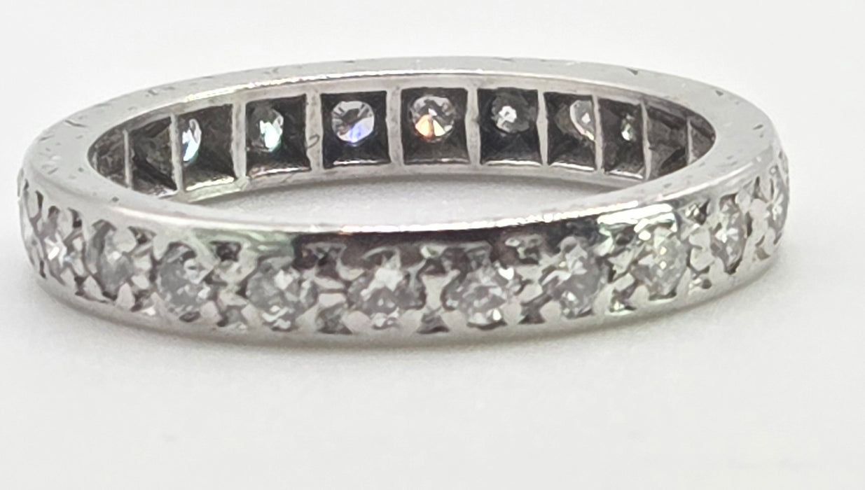 2946: Vintage 18ct White Gold Natural Diamonds (1.2ct) Full-Eternity Ring
