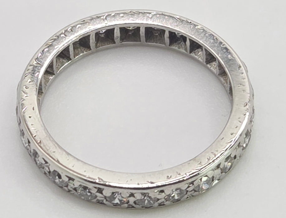 2946: Vintage 18ct White Gold Natural Diamonds (1.2ct) Full-Eternity Ring