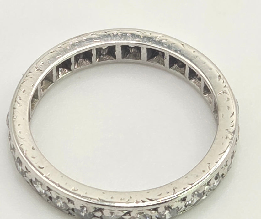 2946: Vintage 18ct White Gold Natural Diamonds (1.2ct) Full-Eternity Ring