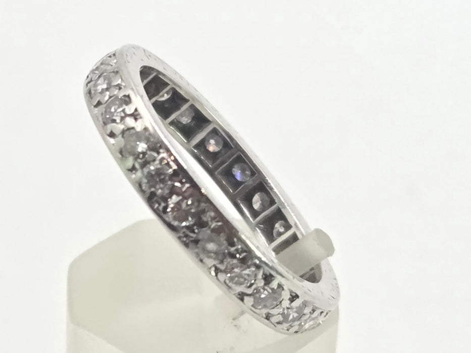 2946: Vintage 18ct White Gold Natural Diamonds (1.2ct) Full-Eternity Ring