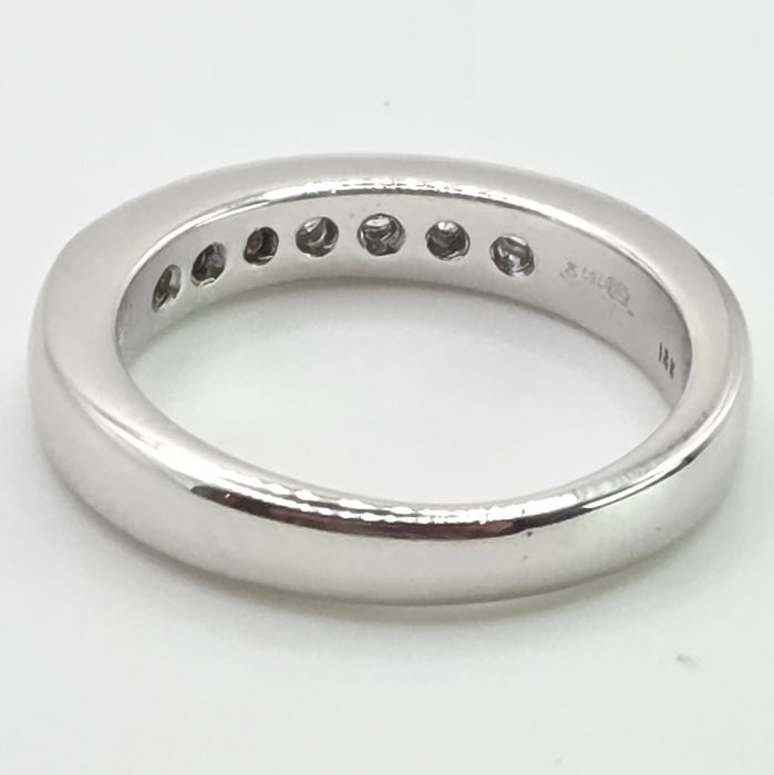2671: Vintage 18crt  White Gold 7 Natural Round Full Cut Diamonds (0.5ct) Ring