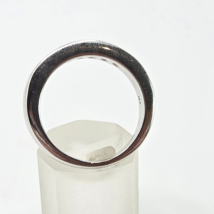 2671: Vintage 18crt  White Gold 7 Natural Round Full Cut Diamonds (0.5ct) Ring