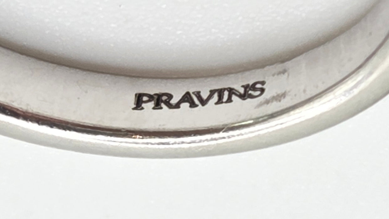 2673: Vintage Platinum Natural Diamonds Wishbone Dress/Stacker Ring