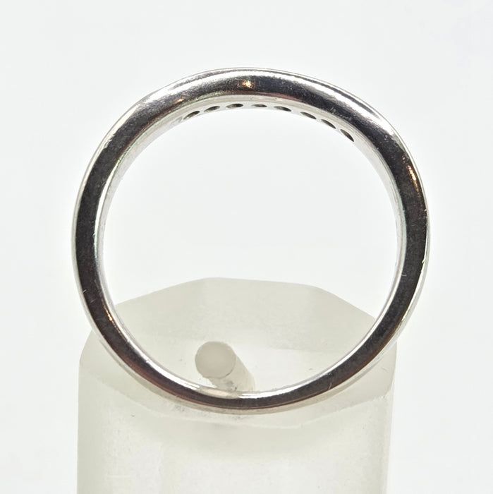 2673: Vintage Platinum Natural Diamonds Wishbone Dress/Stacker Ring