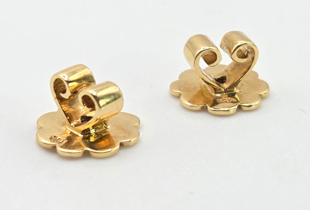 2677: Vintage 18ct Gold Diamonds Encrusted Heart Shaped Drop/Dangle Earrings