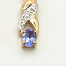 Load image into Gallery viewer, 2754: Vintage 9ct Gold Tanzanite Natural Sparkling Diamonds Pendant &amp; 9ct Chain
