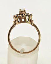 Load image into Gallery viewer, 2858: Vintage 9ct Gold White Opal 12 Blue Sapphires Openwork Ring- From 1971
