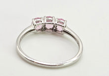 Load image into Gallery viewer, 2860: Vintage 9ct White Gold Pink Sapphires Trilogy Ring
