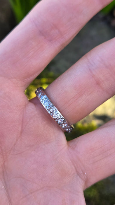 2946: Vintage 18ct White Gold Natural Diamonds (1.2ct) Full-Eternity Ring