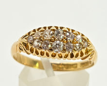 Load image into Gallery viewer, 2857: Antique 18ct Gold 12 Natural Old Cut Diamonds "Boat" Ring- From 1911
