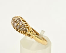 Load image into Gallery viewer, 2857: Antique 18ct Gold 12 Natural Old Cut Diamonds "Boat" Ring- From 1911
