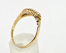 Load image into Gallery viewer, 2857: Antique 18ct Gold 12 Natural Old Cut Diamonds "Boat" Ring- From 1911
