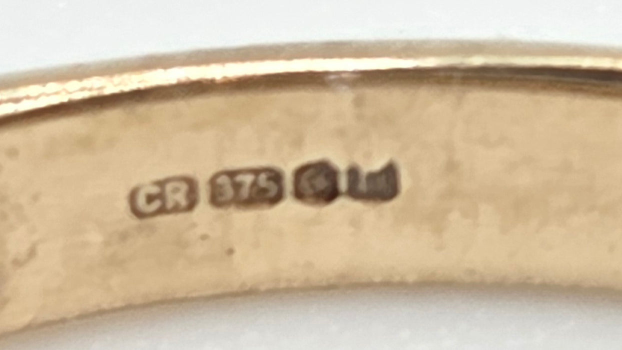 2878: Vintage & Rare 9ct  Gold Tiered Smokey Quartz Ring