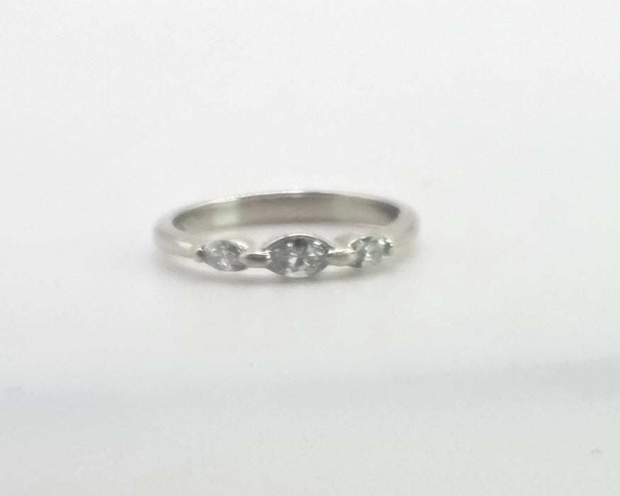 2674 : Vintage Platinum Marquise Cut  Natural Sparkling  Diamonds Ring