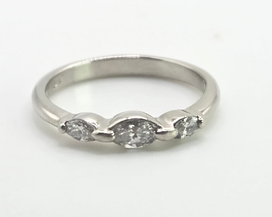 2674 : Vintage Platinum Marquise Cut  Natural Sparkling  Diamonds Ring