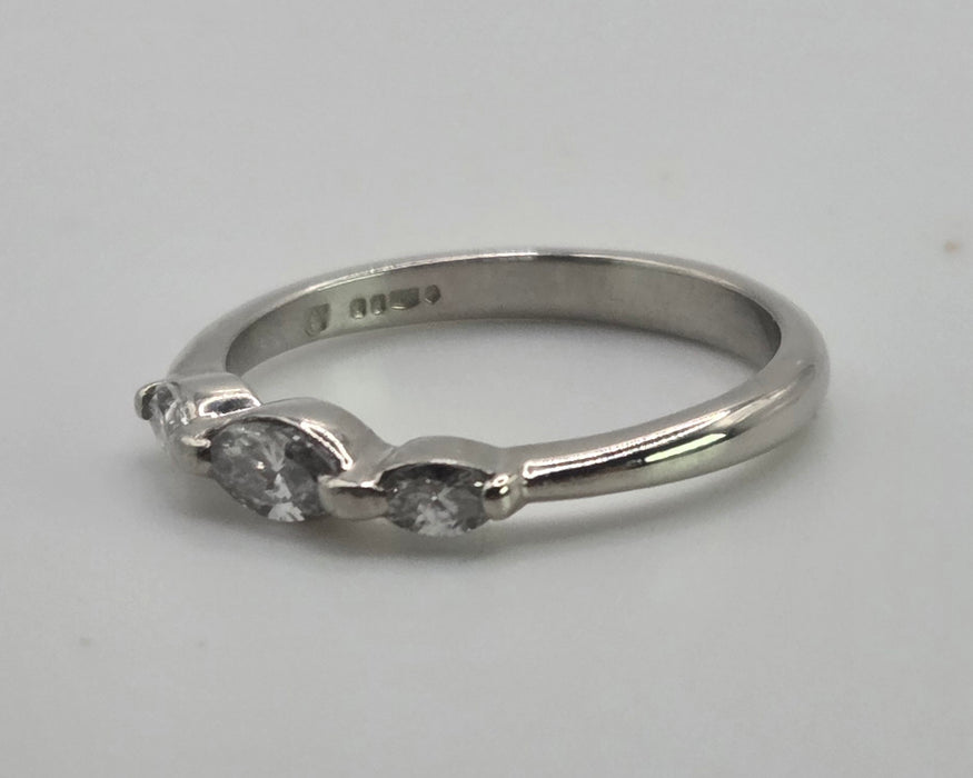 2674 : Vintage Platinum Marquise Cut  Natural Sparkling  Diamonds Ring