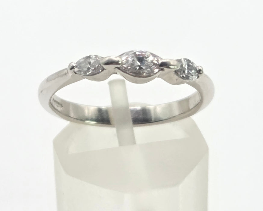 2674 : Vintage Platinum Marquise Cut  Natural Sparkling  Diamonds Ring