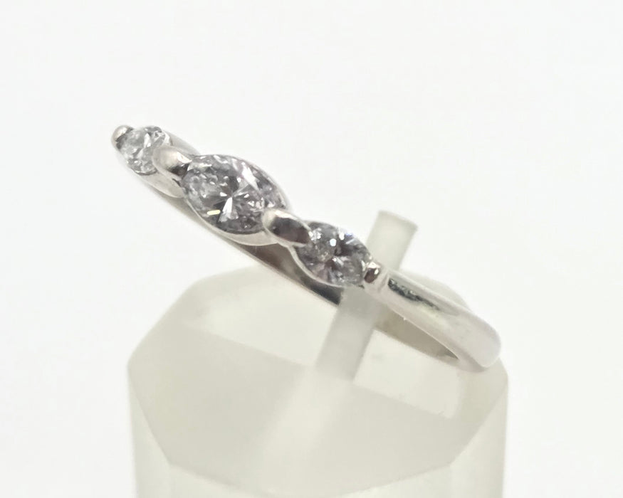 2674 : Vintage Platinum Marquise Cut  Natural Sparkling  Diamonds Ring