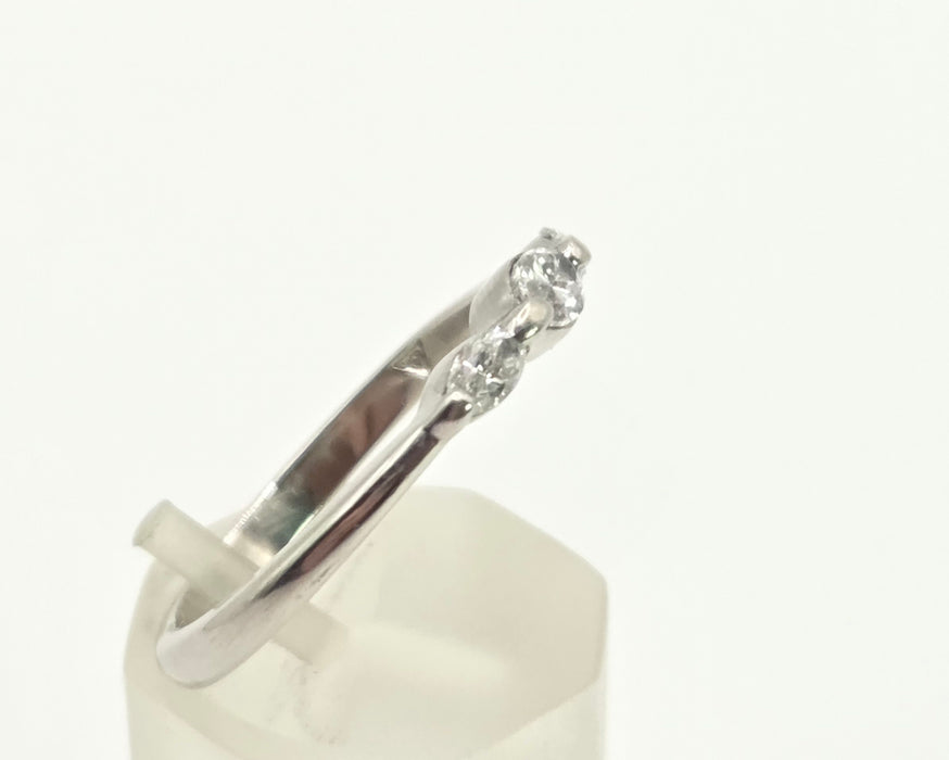 2674 : Vintage Platinum Marquise Cut  Natural Sparkling  Diamonds Ring
