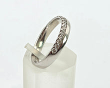 Load image into Gallery viewer, 2880: Vintage 9ct White Gould 17 natural Sparkling Diamonds Dress/Stacker Ring
