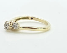 Load image into Gallery viewer, 2923: Vintage 9ct Gold 21 Natural Diamonds Bypass Ring
