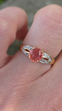Load image into Gallery viewer, 2893: Vintage 18ct Gold Padparadscha Sapphire Diamonds Ring
