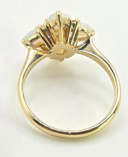 Load image into Gallery viewer, 2778: Vintage 18ct Gold White Opals Diamonds Flower Head Ring-From 1988
