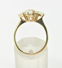 Load image into Gallery viewer, 2778: Vintage 18ct Gold White Opals Diamonds Flower Head Ring-From 1988
