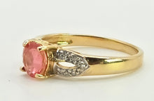 Load image into Gallery viewer, 2893: Vintage 18ct Gold Padparadscha Sapphire Diamonds Ring

