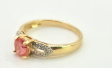 Load image into Gallery viewer, 2893: Vintage 18ct Gold Padparadscha Sapphire Diamonds Ring
